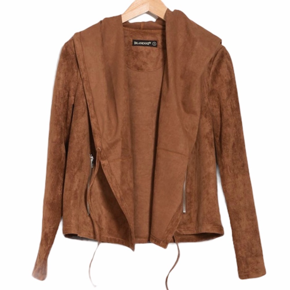 NEW BlankNYC Faux Suede Hooded Jacket NWT - Picture 3 of 8